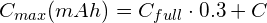 C_{max} (mAh) = C_{full} \cdot 0.3 + C